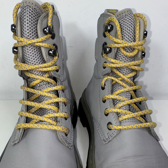 Dr Martens Quinton Mid Grey Moto Combat Military Style Boots Mens 4 Women's 5 - Picture 8 of 15